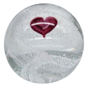Caithness Scotland Glass Red Heart Sweetheart Love Clear Paperweight Signed